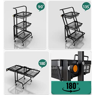 3-Tier Folding Storage Rack